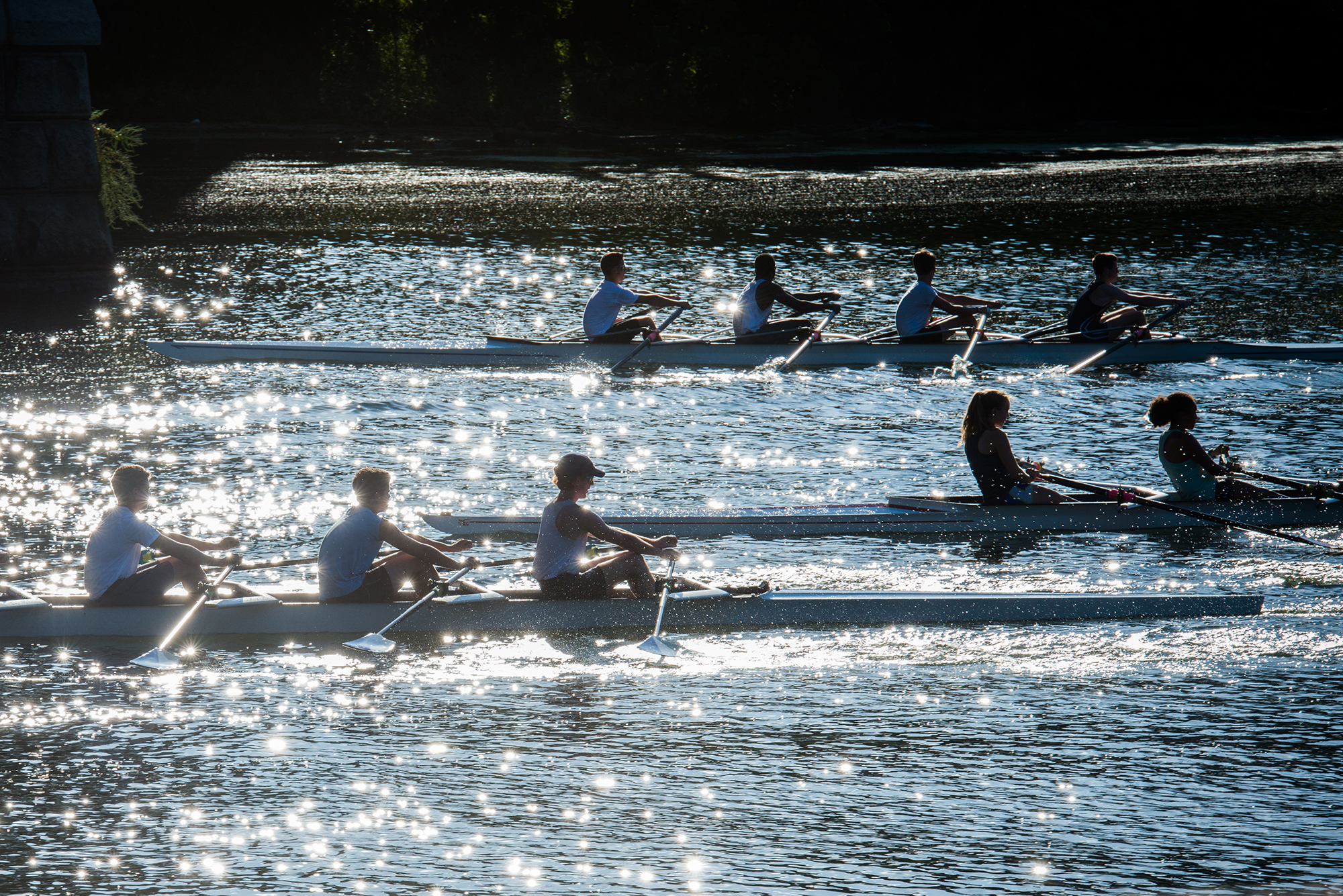 Rowing at Boathouse Row, Philadelphia Editorial and Commercial Photography