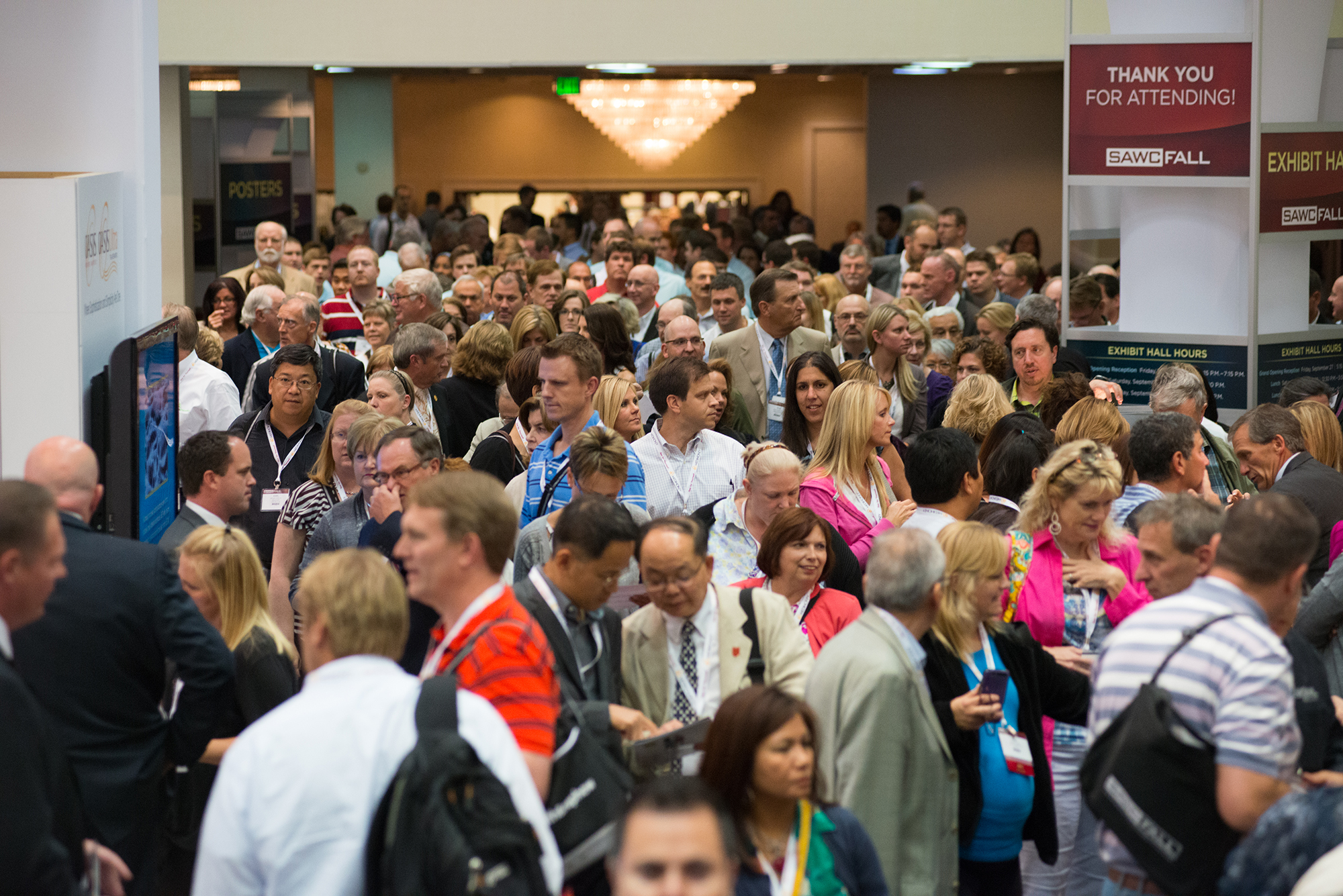 crowded hall at a medical trade show