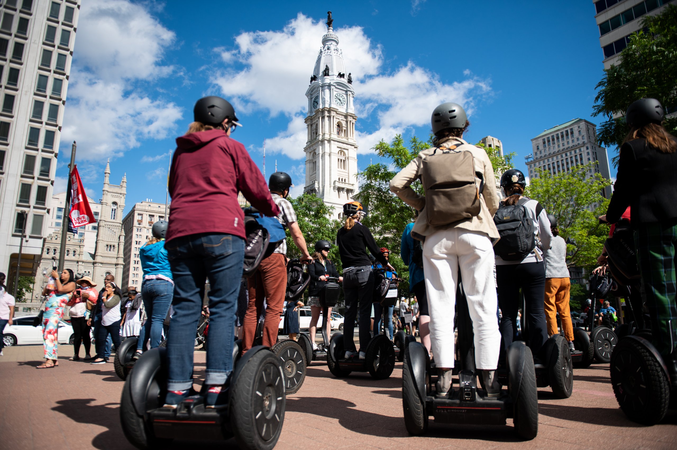 greater and greener attendees on segway tours at city hall