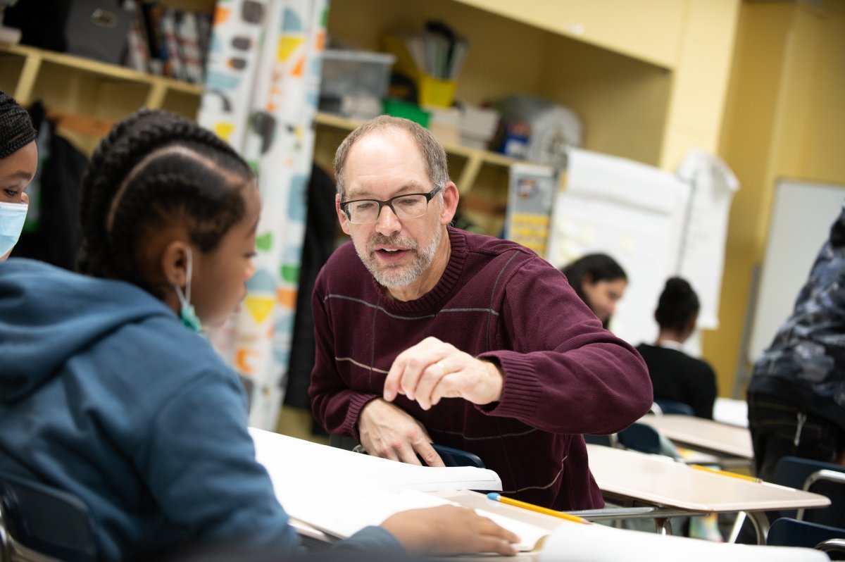 Students at William D. Kelley School in North Philadelphia learn from architects from The American Institute of Architects and the Center for Architecture and Design. 