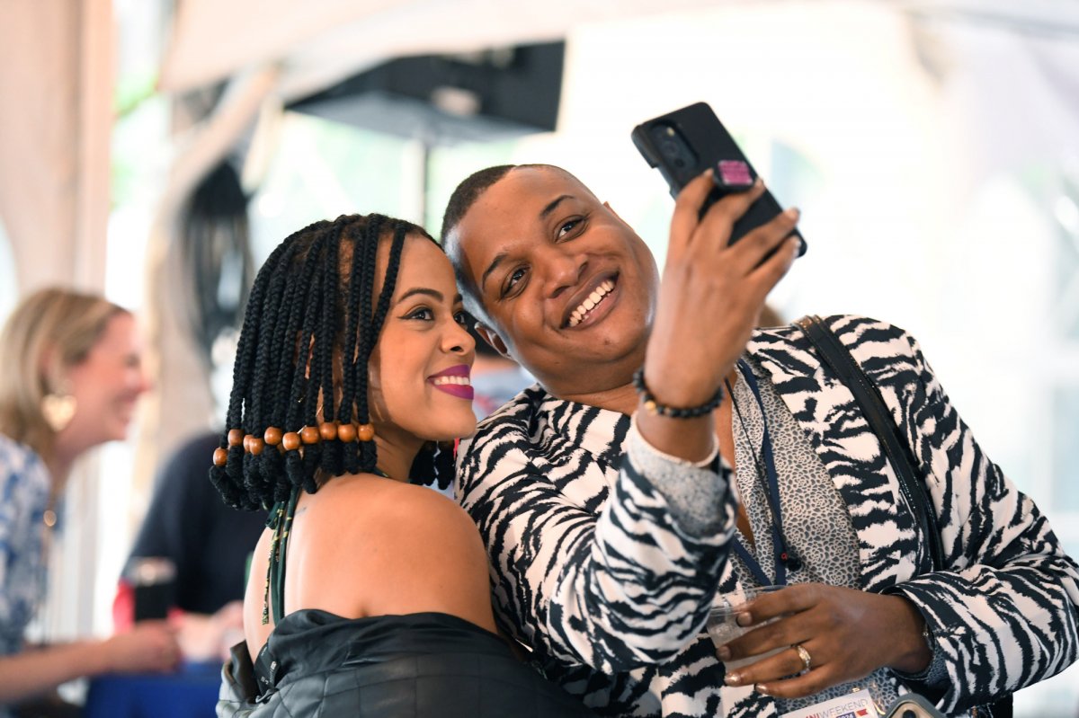 guests at penn's alumni weekend, taking a selfie