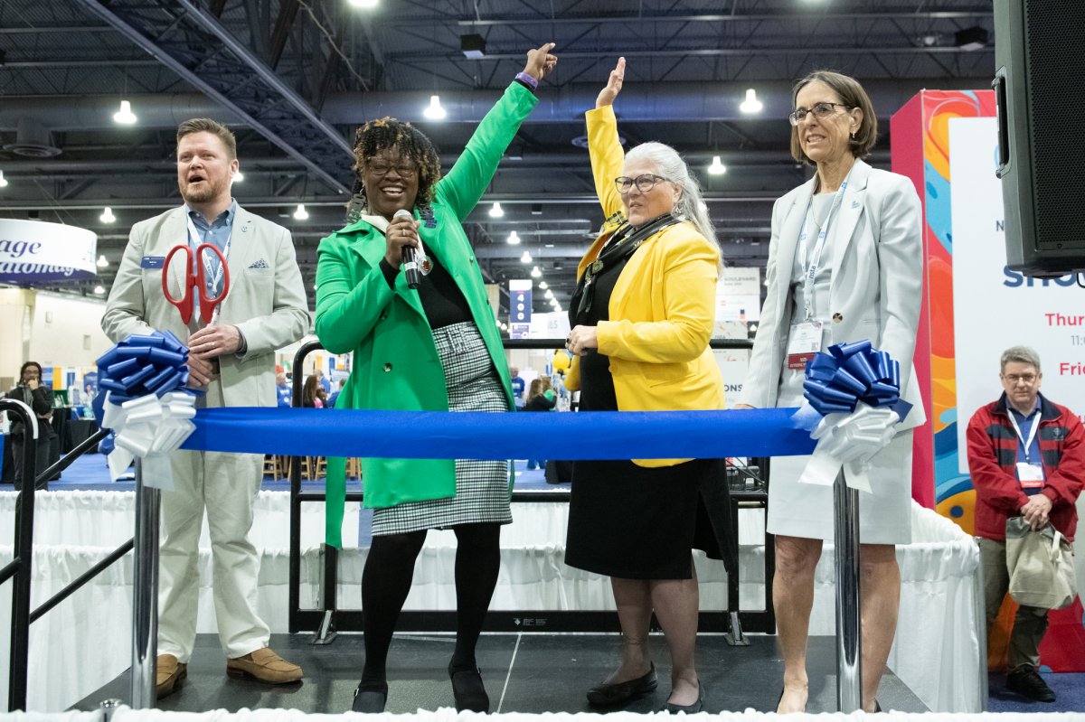 organizers of nsta conference during the ribbon cutting