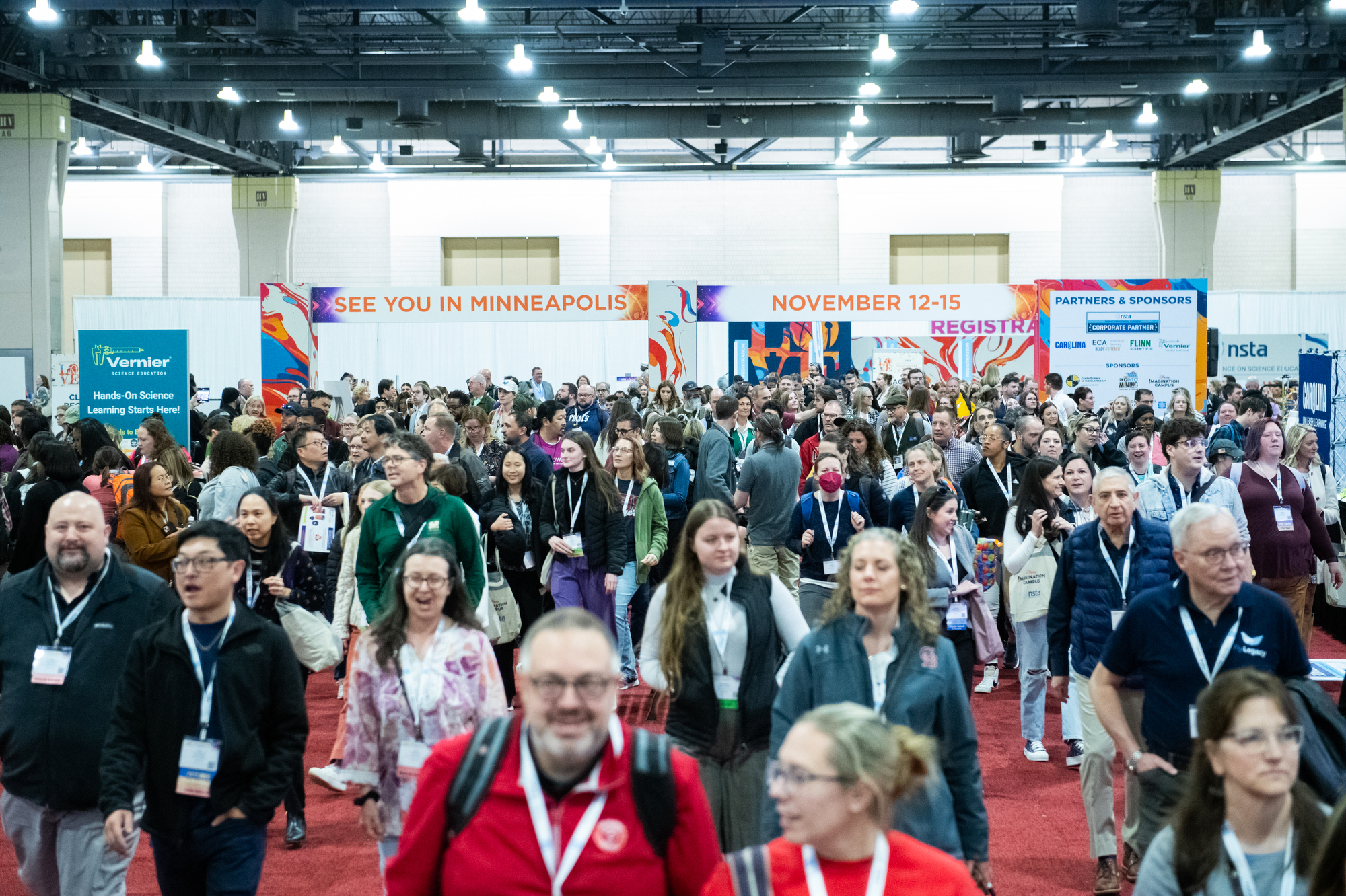 nsta attendees entering the trade show floor